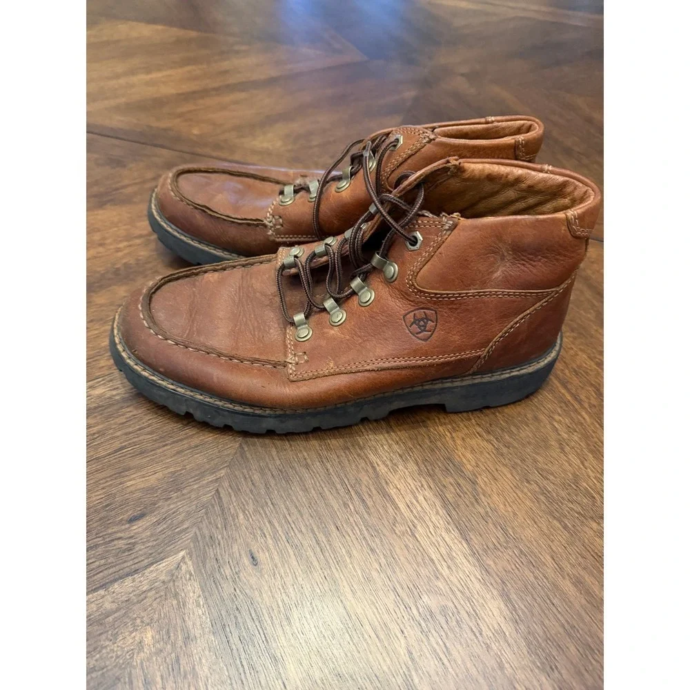 Ariat Mens Spitfire Brown Leather Moc Toe Chukka Boots 10002521 Size 9.5 D